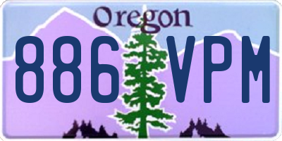 OR license plate 886VPM