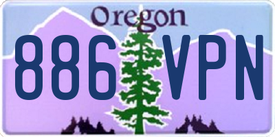 OR license plate 886VPN