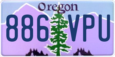 OR license plate 886VPU