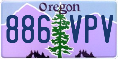 OR license plate 886VPV