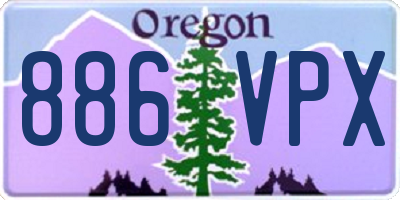 OR license plate 886VPX