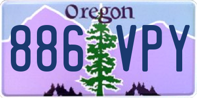 OR license plate 886VPY