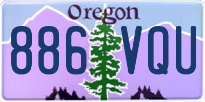 OR license plate 886VQU