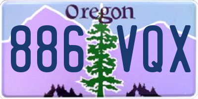 OR license plate 886VQX