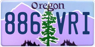 OR license plate 886VRI