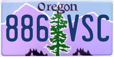 OR license plate 886VSC