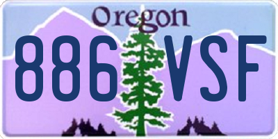 OR license plate 886VSF