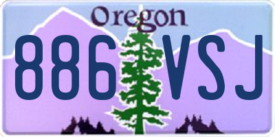 OR license plate 886VSJ