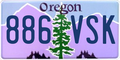 OR license plate 886VSK