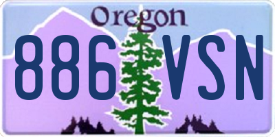 OR license plate 886VSN
