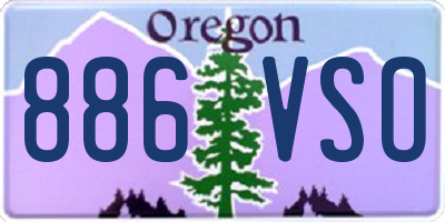 OR license plate 886VSO