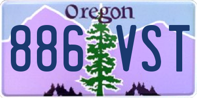 OR license plate 886VST