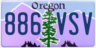 OR license plate 886VSV