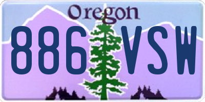 OR license plate 886VSW