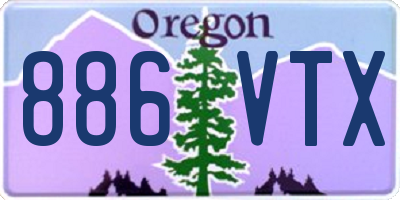 OR license plate 886VTX