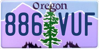 OR license plate 886VUF