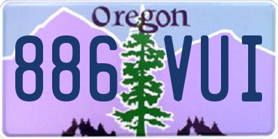 OR license plate 886VUI