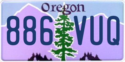 OR license plate 886VUQ