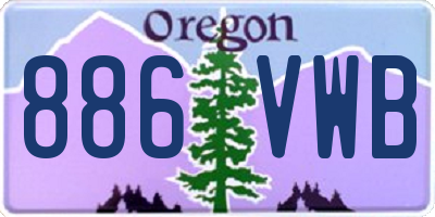 OR license plate 886VWB