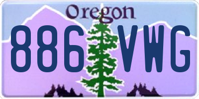 OR license plate 886VWG