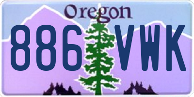 OR license plate 886VWK
