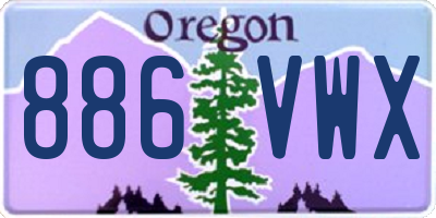 OR license plate 886VWX