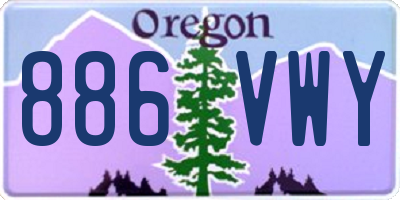 OR license plate 886VWY