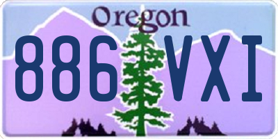 OR license plate 886VXI