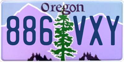 OR license plate 886VXY