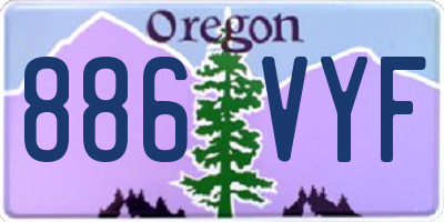 OR license plate 886VYF