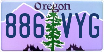 OR license plate 886VYG