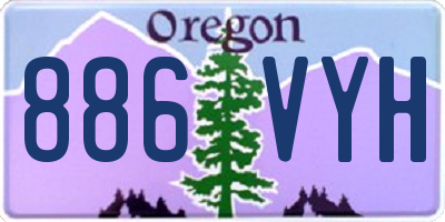 OR license plate 886VYH