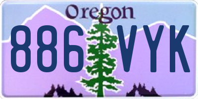 OR license plate 886VYK