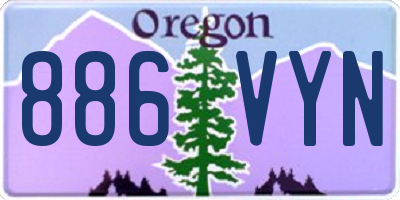 OR license plate 886VYN