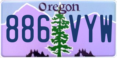 OR license plate 886VYW