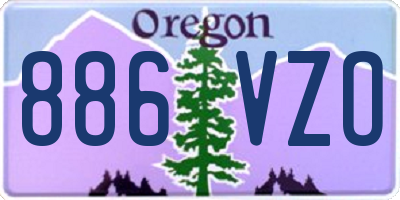 OR license plate 886VZO