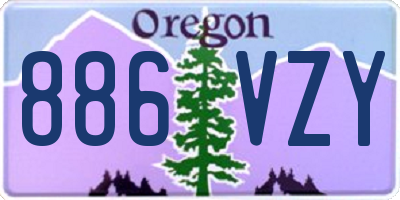 OR license plate 886VZY