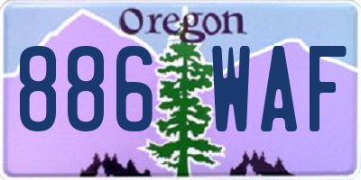 OR license plate 886WAF
