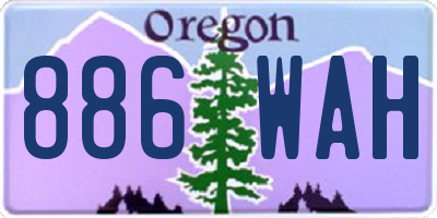 OR license plate 886WAH