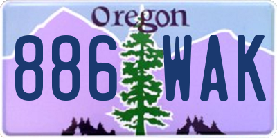 OR license plate 886WAK
