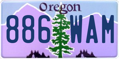 OR license plate 886WAM