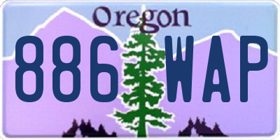 OR license plate 886WAP