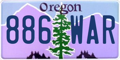 OR license plate 886WAR