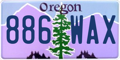 OR license plate 886WAX