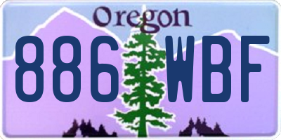 OR license plate 886WBF