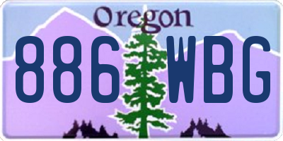 OR license plate 886WBG