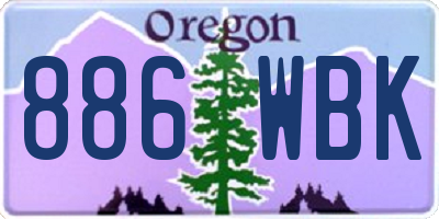 OR license plate 886WBK