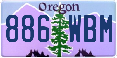 OR license plate 886WBM