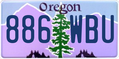 OR license plate 886WBU