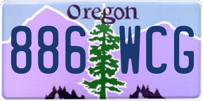 OR license plate 886WCG